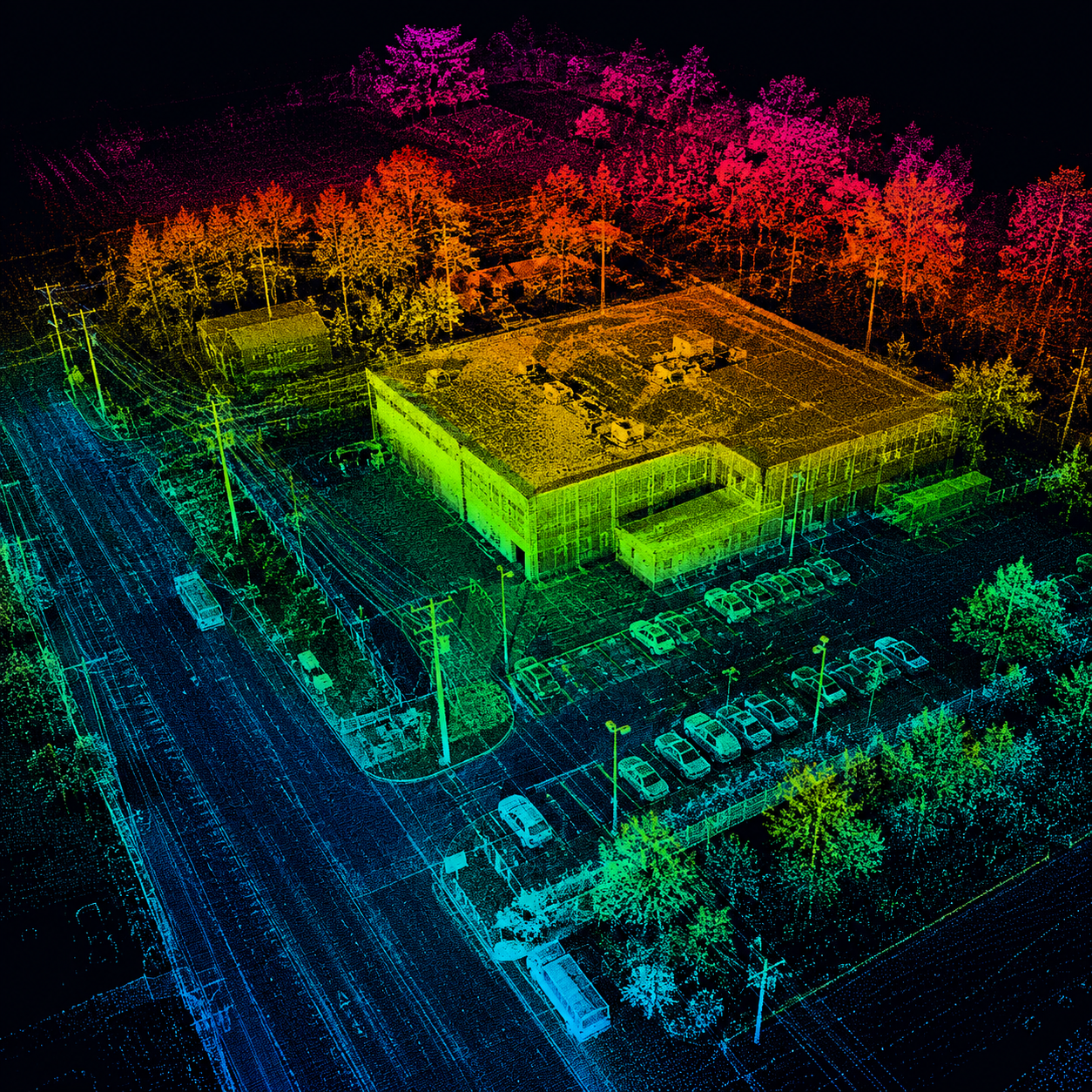 Imagem real de nuvem de pontos topográfica